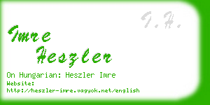 imre heszler business card